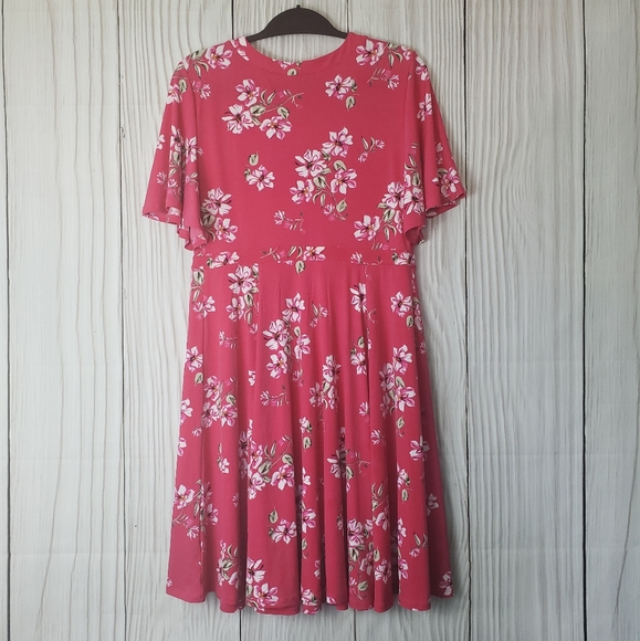 Torrid Raspberry floral faux wrap dress - Picture 6 of 8